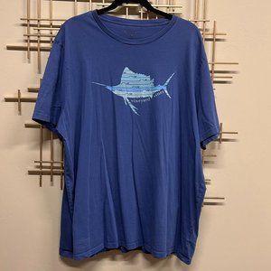 Vineyard Vines T-Shirt Crewneck Fish Logo Short Sleeve Ocean Blue - XXL